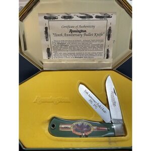 Vintage Remington 1982-1992 10th Tenth Anniversary Bullet Knife R1123A